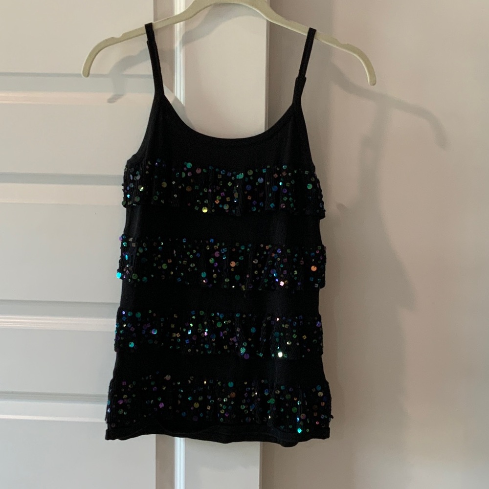 Black Sequin Embellished Women's Top